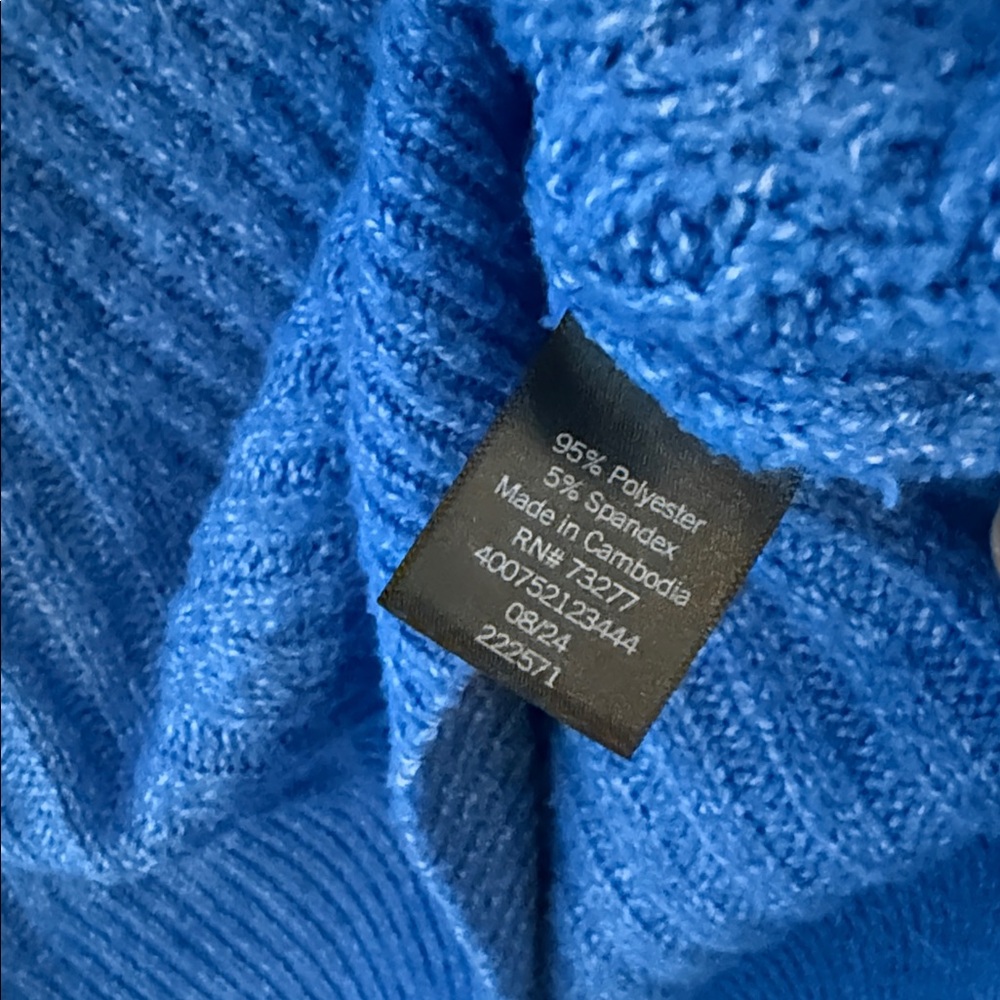 Simply vera wang Blue Ribbed Women's Sweater XS - Picture 5 of 5